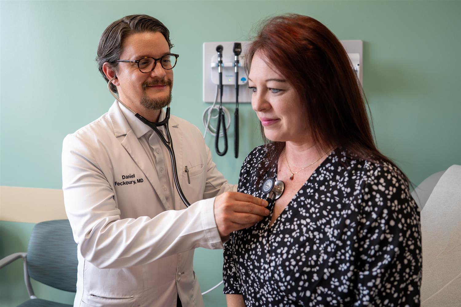 Doctor preforming test on patient